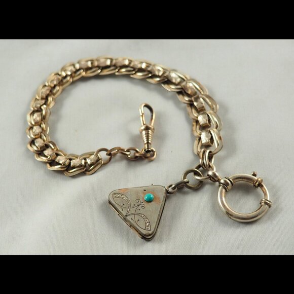 Antique Gold Filled Watch Chain with Locket $75 OBO - Picture 4 of 10